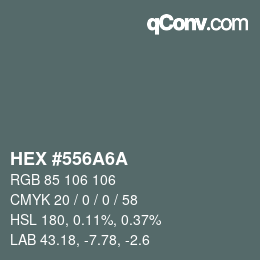 Farbcode: HEX #556A6A | qconv.com