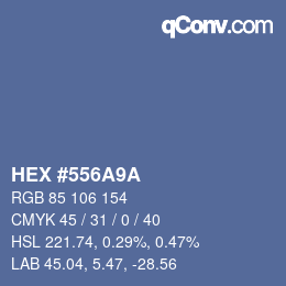 Color code: HEX #556A9A | qconv.com