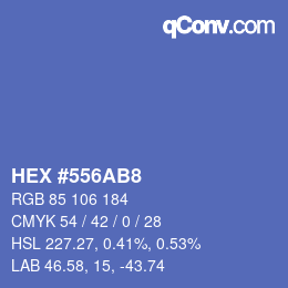 Color code: HEX #556AB8 | qconv.com
