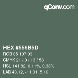 颜色代码: HEX #556B5D | qconv.com