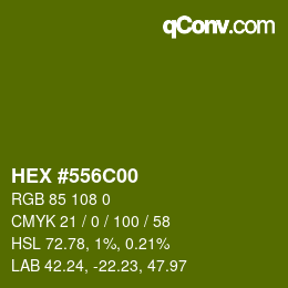 颜色代码: HEX #556C00 | qconv.com