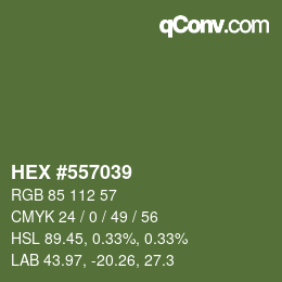 Color code: HEX #557039 | qconv.com