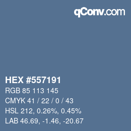 Color code: HEX #557191 | qconv.com