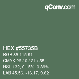 Color code: HEX #55735B | qconv.com