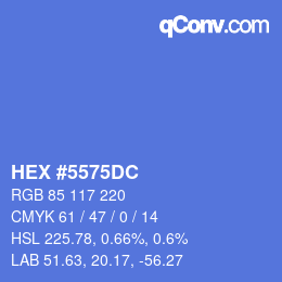 カラーコード: HEX #5575DC | qconv.com