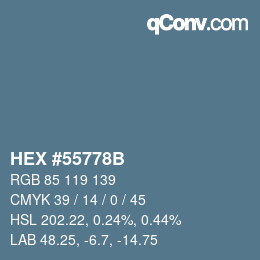 颜色代码: HEX #55778B | qconv.com