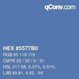 颜色代码: HEX #5577B0 | qconv.com