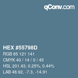 Código de color: HEX #55798D | qconv.com