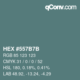Color code: HEX #557B7B | qconv.com