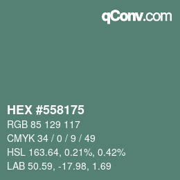 Farbcode: HEX #558175 | qconv.com
