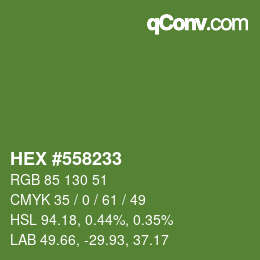 颜色代码: HEX #558233 | qconv.com