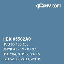 カラーコード: HEX #5582A0 | qconv.com