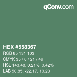 颜色代码: HEX #558367 | qconv.com