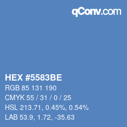 Color code: HEX #5583BE | qconv.com