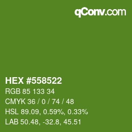 カラーコード: HEX #558522 | qconv.com