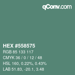 Color code: HEX #558575 | qconv.com