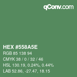 Color code: HEX #558A5E | qconv.com