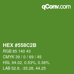 Color code: HEX #558C2B | qconv.com