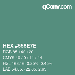 Color code: HEX #558E7E | qconv.com