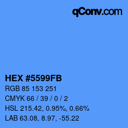 Color code: HEX #5599FB | qconv.com