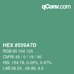 Color code: HEX #559A7D | qconv.com
