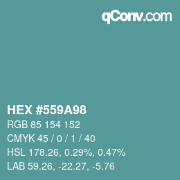 Color code: HEX #559A98 | qconv.com