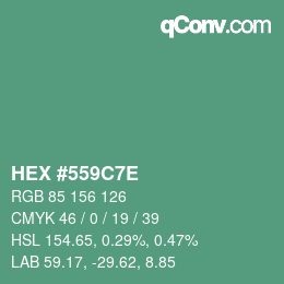 Color code: HEX #559C7E | qconv.com