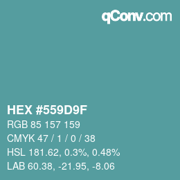 Color code: HEX #559D9F | qconv.com