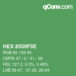 Color code: HEX #559F5E | qconv.com
