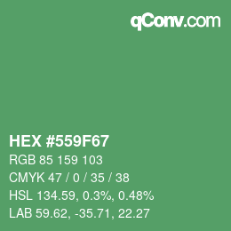 カラーコード: HEX #559F67 | qconv.com