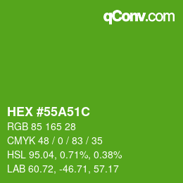 カラーコード: HEX #55A51C | qconv.com