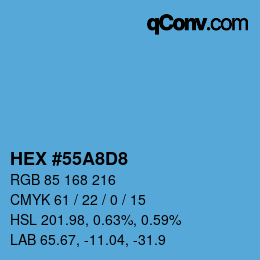 颜色代码: HEX #55A8D8 | qconv.com