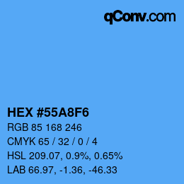 カラーコード: HEX #55A8F6 | qconv.com