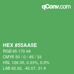 カラーコード: HEX #55AA5E | qconv.com