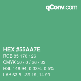 Color code: HEX #55AA7E | qconv.com