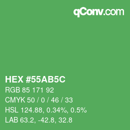 Color code: HEX #55AB5C | qconv.com