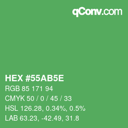カラーコード: HEX #55AB5E | qconv.com