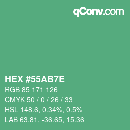 Color code: HEX #55AB7E | qconv.com