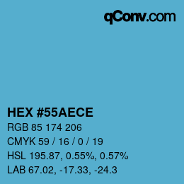 Color code: HEX #55AECE | qconv.com