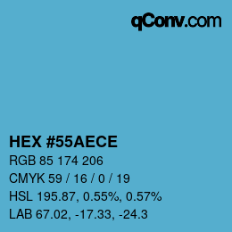 Color code: HEX #55AECE | qconv.com