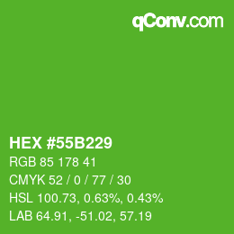 Color code: HEX #55B229 | qconv.com