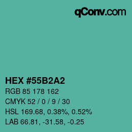 Color code: HEX #55B2A2 | qconv.com