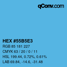 カラーコード: HEX #55B5E3 | qconv.com