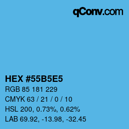 Color code: HEX #55B5E5 | qconv.com