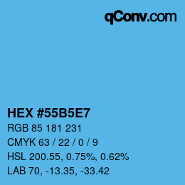 Color code: HEX #55B5E7 | qconv.com
