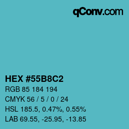 Color code: HEX #55B8C2 | qconv.com