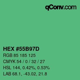 Código de color: HEX #55B97D | qconv.com