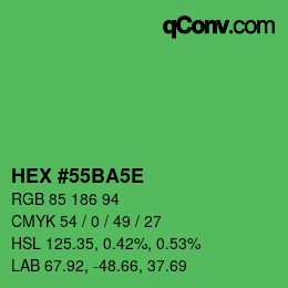 Código de color: HEX #55BA5E | qconv.com
