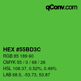 Color code: HEX #55BD3C | qconv.com