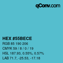 Color code: HEX #55BECE | qconv.com